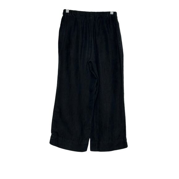 J.Jill black wash linen pull on wide legs casual pants size Medium - Picture 6 of 7